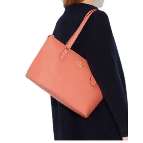 🔥🎁NWT! Coach Gallery Tote Handbag Light/Coral CH285 Msrp:$378.00 - Picture 2 of 12